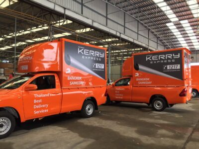 wrap รถ โฆษณา ขนส่งพัสดุ